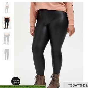 Faux Leather Fleece Lined Leggings